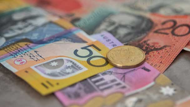 Money that may determine the value of an old car.