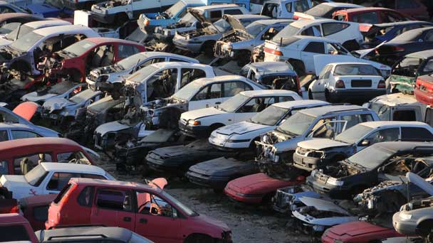 Junk Cars On A Scrapyard